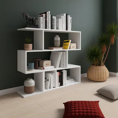 Immagine prodotto di Terzolas - Libreria, 110x25x96h cm Bianco, 3 Ripiani