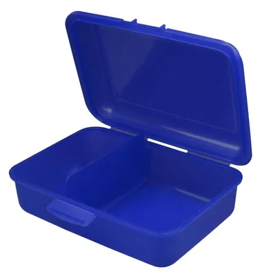 Produktbild von Brotdose Kinder mit Trennwand – "School-Box" mittel  Germany und BPA-frei, robuste Lunchbox mit Klickverschluss für Schule & Freizeit - trend-blau PP