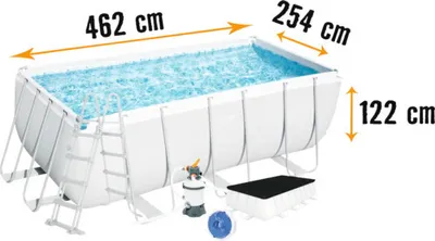 Produktbild von Bestway Power Steel™ Frame Pool Komplett-Set, eckig, 412x201x122cm, 56457