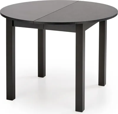 Zdjęcie produktu dla Okrągły rozkładany stół do jadalni - 102-142 cm średnicy - Czarny - Dla 4-6 osób - Stół kuchenny