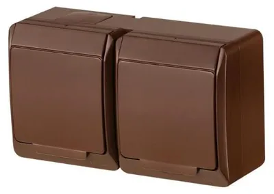 Obrázek produktu pro dvojzásuvka na povrch hnědá 250 V 5322-06