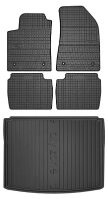 Productafbeelding van Rubberen automatten + kofferbakmat voor Fiat Croma II 2005-2011 (stationwagen) – 5-delig, zwart, op maat – Wielganizator SolidPRO