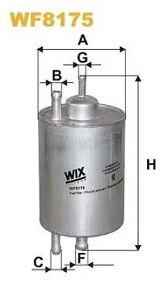 Produktbild von Kraftstofffilter WIX FILTERS WF8175 passend für MERCEDES-BENZ C-Klasse Limousine (W203) Leitungsfilter