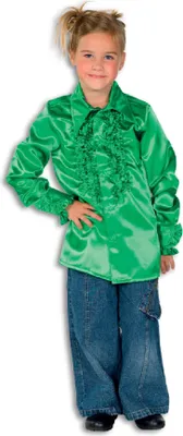 Produktbild von L310033D-128 grün Kinder Rüschenhemd Discohemd Gr.128
