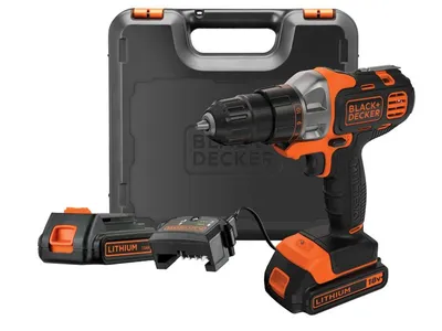 Obrázek produktu pro Black & Decker MT218KB, Vrtačka s pistolovým držadlem, Černá, Oranžová, 800 ot/min, Baterie, Lithium-ion (Li-ion), 18 V