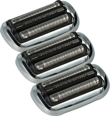 Produktbild von vhbw 3x Ersatz-Scherköpfe kompatibel mit Braun 70-B-4320cs, 70-B4500cs, 70-B4200cs, 70-B4000cs, 70-B1200s Elektrorasierer, Schwarz Silber Weiß