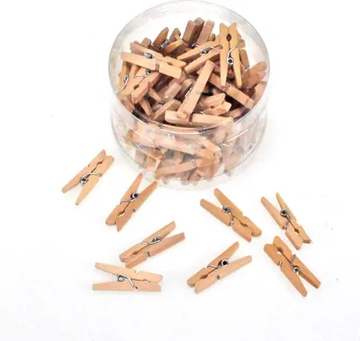 Produktbild von 72 Wäscheklammern Klammern Holz 3cm Dekoklammern Miniklammern Tischdeko Zwicker, Farbe:natur