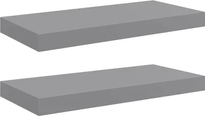 Zdjęcie produktu dla Półki Ścienne, 2 Szt., Szare, 50X23X3,8 Cm, Mdf Lumarko!