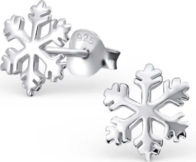 Produktbild von Silber Ohrstecker Schneeflocke