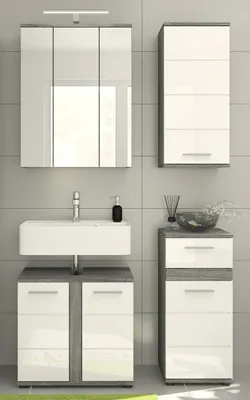 Produktbild von xonox.home Badkombination Blake Rauchsilber Nachbildung 114x191x34 cm