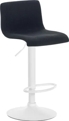 Produktbild von CLP Barhocker Hover mit Stoffbezug | Farbe schwarz Material Gestell Metall matt weiss