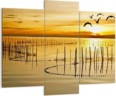 Produktbild von Bild auf Leinwand - Leinwandbild - See Vogel Wasser - 130x100cm - Wand Bild - Wanddeko - Leinwanddruck - Bilder - Kunstdruck - Wanddekoration - Leinwand bilder - Wandkunst - CB130x100-3616