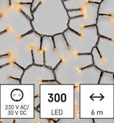 Produktbild von LED-Weihnachtskette-cluster, 300 LEDs, 6 m, außen und innen, Vintage, Timer