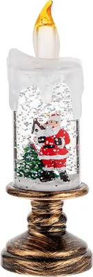 Produktbild von Weihnachtliche LED-Kerzen (flammenlos), batteriebetrieben, Weihnachtsmann-Schneelampe, dekorative Lampe für Zuhause, Veranda, Tisch und Party