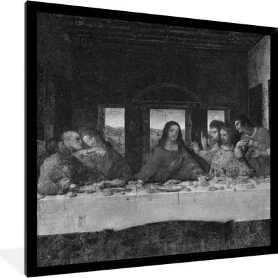 Produktbild von MuchoWow® MuchoWow® Gerahmtes Poster Das letzte Abendmahl - Leonardo da Vinci 40x40 cm - Poster mit zchwarzem Bilderrahmen - Mit Rahmen - Wanddekoration Schlafzimmer