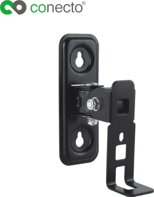 Produktbild von conecto CC50287 Halterung für Lautsprecher (1/4 Zoll oder Play1), neigbar: -50° bis +90°, schwenkbar: -60° bis +60°, Wandabstand: 86.5mm, Traglast: max. 2,0kg, schwarz