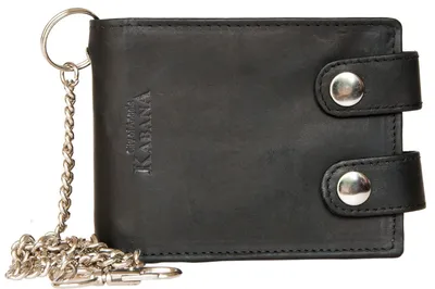 Image de Portefeuille en cuir pour hommes, avec protection RFID et chaîne
