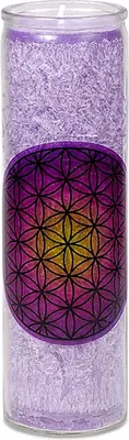 Produktbild von Stearinkerze Blume des Lebens violett -- 21x6.5 cm online bestellen