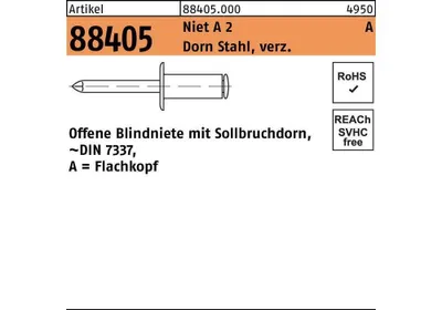 Produktbild von Blindniete R 88405 FLAKO 5x 8 Niet A 2/Dorn Stahl verz. 500 Stück