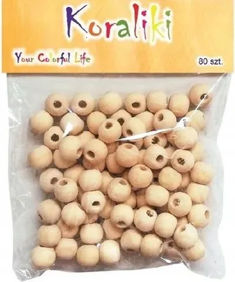 Produktbild von Holzperlen 10mm, 80er Packung.