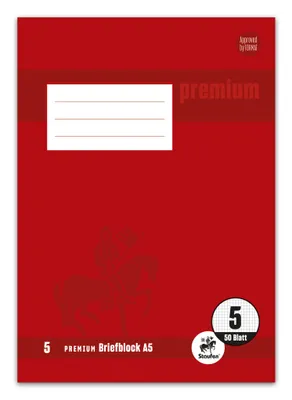 Produktbild von Staufen® 734040252 Briefblock PREMIUM LIN 5 - A5, 90 g/qm, 50 Blatt, kariert