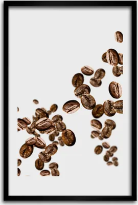 Produktbild von Bild - Bilderrahmen - 40 cm x 60 cm - MDF - Rahmen - Wandkunst - Körner Kaffee