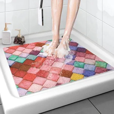 Zdjęcie produktu dla Antypoślizgowa mata łazienkowa, PVC, 60 x 60 cm, z funkcją masażu powietrznego, szybkoschnąca, do pomieszczeń wilgotnych
