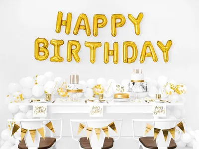 Produktbild von Happy Birthday Servietten, weiß, 33x33cm (1 Box / 12 Packungen) (1 Packung / 20 Stk.)