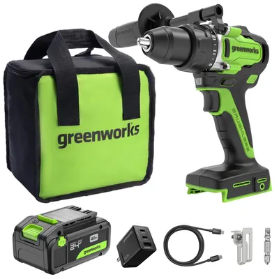 Produktbild von Greenworks 24V DD590A1 Akku-Schlagbohrschrauber-Set 90Nm
