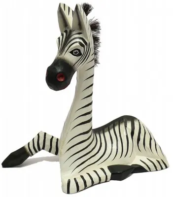 Produktbild von Holz-Zebra Deko-Zebra in 3 Größen, sitzend, Grösse:ca. 20 cm