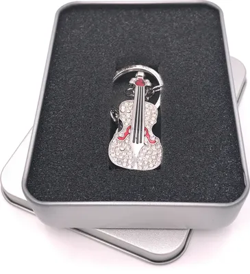 Obrázek produktu pro Onwomania Guitar silver Noble metal USB flash disk v hliníkové dárkové krabičce 64 GB USB 2.0