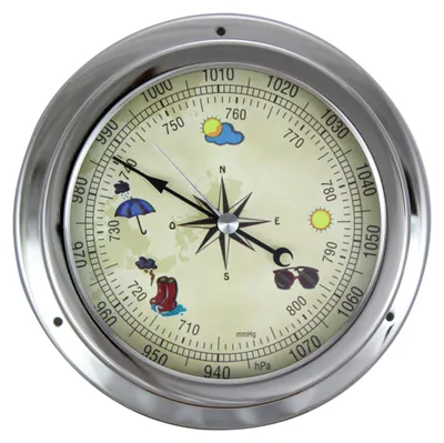 Image de Baromètre avec cadran design, en laiton, diamètre 15 cm