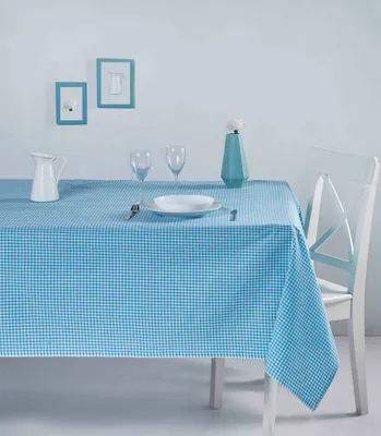 Produktbild von Hermia Concept, Potikareli 170 - Turquoise, Tischdecke, Türkis, 100% BAUMWOLLE, 170 x 170 cm