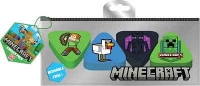 Image de Minecraft - Gommes, jeu d'icônes Lot de 4 PM10456 (Taille unique) (Coloré)