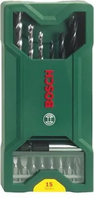 Immagine prodotto di Set di punte e inserti di avvitatura Bosch Mini-X-Line, 15 pezzi, portapunte magnetico