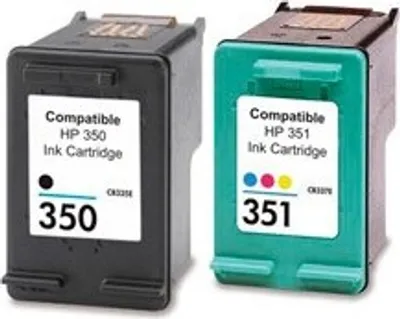Image de Lot de cartouches d'imprimante compatibles avec HP 350 + HP 351 XL - HP CB336EE + HP CB338EE