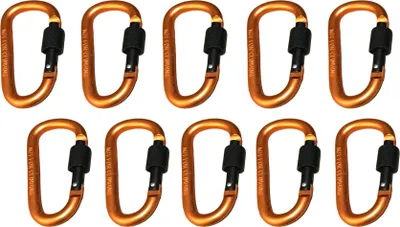 Immagine prodotto di Set di 10 moschettoni, colore 3: arancione, 100 kg