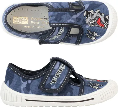 Produktbild von 3F Jungen Hausschuhe NEPTUN 3Sk3Rx/27, T-Rex Super Flexible Klettverschluss Blau 30