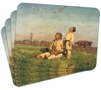 Produktbild von MG Design Set aus 4 Kork-Platzsets - Storks - 30 x 40 cm - hitzebeständig & abwischbar, mit Korkrückseite