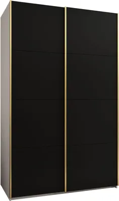 Produktbild von MEBLE KRYSPOL LUX 1 Kleiderschrank - 245,5x150x64cm - Weiß, Schwarz, Gold