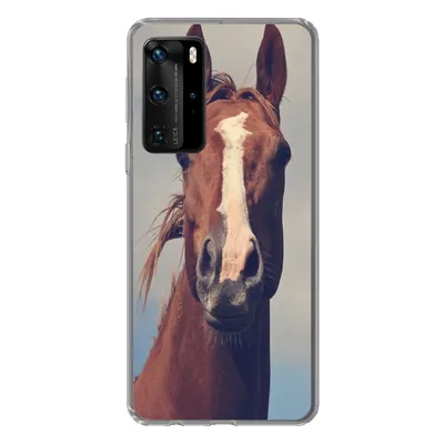 Produktbild von MuchoWow® Handyhülle Schutzhülle Hülle für Huawei P40 Pro Pferd - Wolken - Porträt Silikon Softcase Handy Hülle - Schutz
