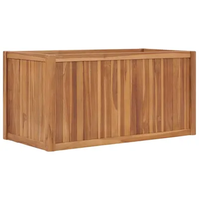 Image de The Living Store Lit surélevé 100x50x50 cm bois massif teck