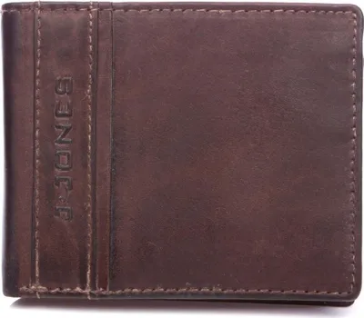 Produktbild von J Jones Herren Bifold Portemonnaie aus Leder, RFID-Schutz, Kartenfächer und Münzfach Dunkelbraun