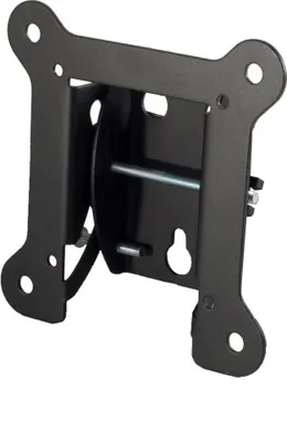 A black metal wall mount bracket for a TV or monitor.