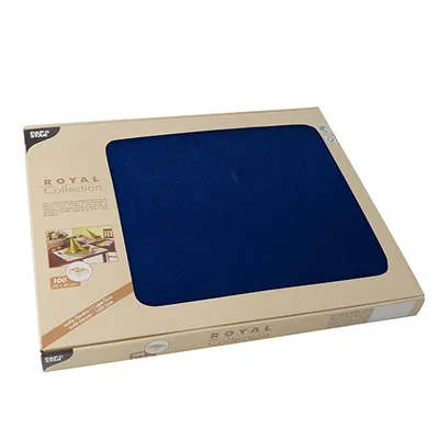 Produktbild von 100 Papstar Tischsets, Tissue ROYAL Collection 30 cm x 40 cm dunkelblau 81900