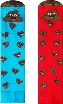 Productafbeelding van Hesty Socks uni sokken, model "Poop", blauw-rood