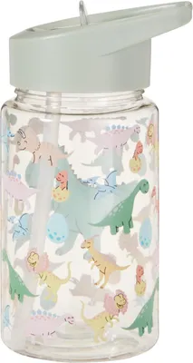 Productafbeelding van Kinderfles met rietje, dinosaurusmotief, 400 ml – groen, H&L