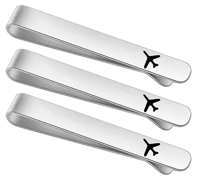 Produktbild von 1/2/3/4/5 Krawattenklammern im Flugzeugmuster, 304 Titanstahl, , für Geschäftstreffen, Hochzeiten und den Alltag.