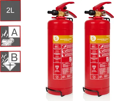 Produktbild von 2er-Set Schaumlöscher Feuerlöscher 2 Liter, Feuerklassen A, B