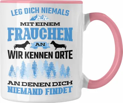 Produktbild von Trendation - Frauchen Tasse Geschenk Lustig Spruch Hundebesitzerin Geschenke Hund (Rosa)